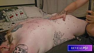 i got a hot wax massage on back and tits dripping, it was so fetishe and intense