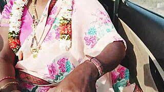 Beautiful Housewife Engages in Car Sex with Boyfriend. Cheating on Husband in Telugu Romance.