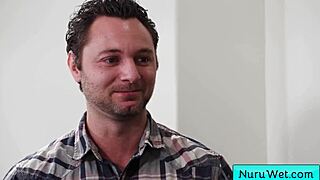 sexy asian teen 18+ covers her naked body in nuru gel and gives her client a relaxing wet massage