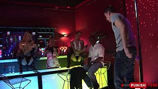 naughty strippers fuck gang of guys