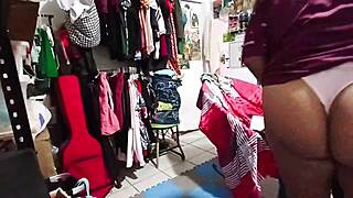 Chubby BBW Stepmom Organizes Bedroom Efficiently