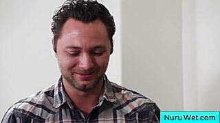 sexy asian teen 18+ covers her naked body in nuru gel and gives her client a relaxing wet massage