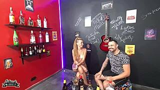 Cuckold watches wife fucked spanked in bar