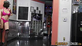 teenager sucks fat dick at gloryhole