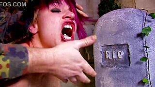 she stretches her pussy with a big cock