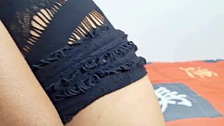 Maid Dances Seductively with Buttplug and Masturbates Alone