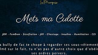 French femdom gives jerk off instructions for sissification