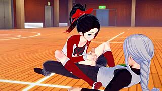 Cheerleader Maria Takes Guy To Gym For Workout