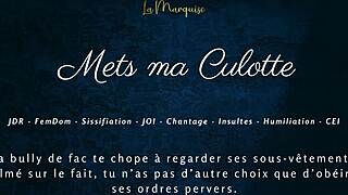 French femdom gives jerk off instructions for sissification