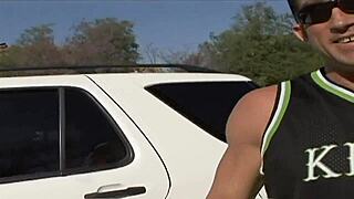 Busty Brunette Handles Dick Until Cum Covers Her Face