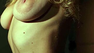 Ukrainian babe strips to show huge natural tits