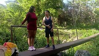 outdoor woods sex with beautiful latina tourist