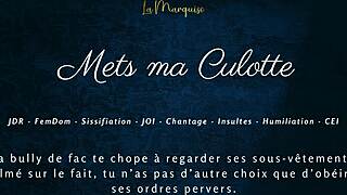 French femdom gives jerk off instructions for sissification