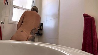 NEIGHBOR WATCHES ME MASTURBATE IN BATHROOM, CUMS HARD