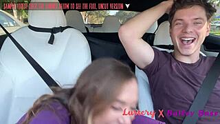 Sexy teen pulls over for facial!