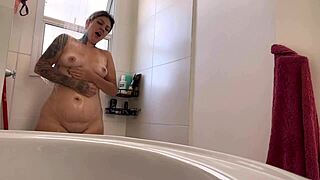 NEIGHBOR WATCHES ME MASTURBATE IN BATHROOM, CUMS HARD