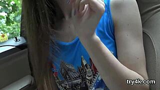 Kissable cutie giving oral pleasure in pov before getting slim slit poked