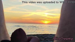 Stepdaughter Helps Me Flash Cock At Sunset Public Beach And Cumshot In Front Of Everyone