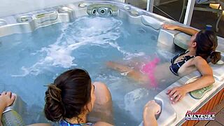 Petite Hotties Jamie Litton and Vicky Rub Tits and Share Cock