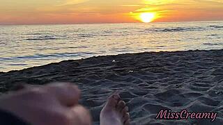 Stepdaughter Helps Me Flash Cock At Sunset Public Beach And Cumshot In Front Of Everyone