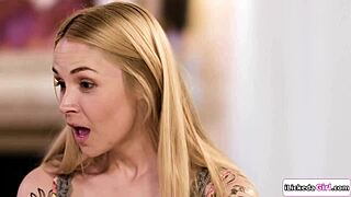 Stepdaughter and stepmom lick teen 18+ bffs.