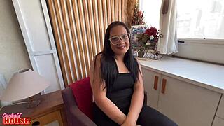 Raquel Morena shyly fucks friend in doggystyle