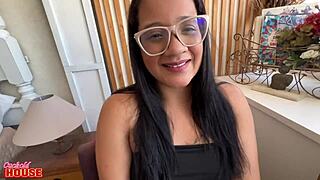 Raquel Morena shyly fucks friend in doggystyle