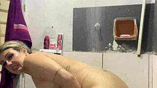 Raw video call to neighbor while cuck watches football