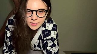 Petite college nerd loves dick in her pussy passionately