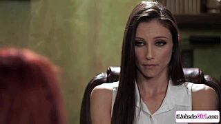 Brunette therapist: 'I lick the milf client's pussy.'