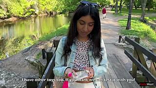 my friend makes me orgasm in public using a vibrator toy