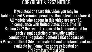 Hot siri rubs wet clit during dildo session