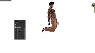 Man acts in v6 standing squatting lying positions