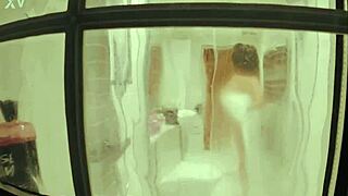 You watch your neighbour in the shower