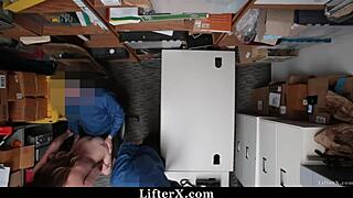 teen suspect bent over in backroom office for interrogation by lifterx