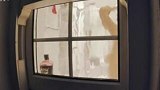 You watch your neighbour in the shower