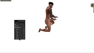 Man acts in v6 standing squatting lying positions