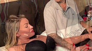 Intense anal threesome with huge cock and orgasms