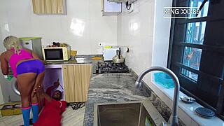 housewife seduces plumber in kitchen for hot sex 😏
