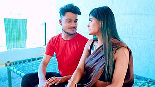 I'm the nauty devar seducin my newly married bhabhi on the bed.