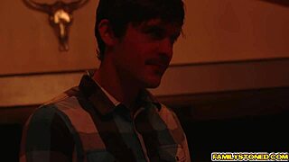 In a wild threesome, step bro pounds Zoey Laine doggystyle with his monster cock.