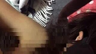 blindfolded training erotic young wife serving single man with tongue-licking blowjob