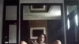Brazilian Latina Records Video Call with Cuckold While Fucking in Hotel