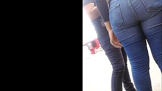 My Big Ass Latina Teen In Tight Jeans On Street
