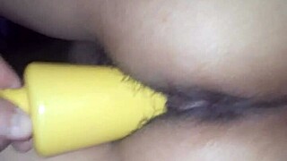 latina esposa gosando com gran consolador, riding it intensely in vagina for hard orgasm