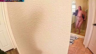 watching stepmom in shower stepson gets lucky!