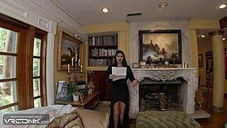 vr conk stepmom teaches her stepdaughter how to suck a huge cock in ffm addams cosplay parody