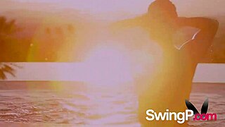 Real couples engage in group sex at big pool party.