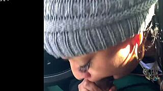 Ebony Snowboarder Gives Blowjob In Car With Ass Worship Ball Licking Choking Deepthroat Gagging Facial Swallow!