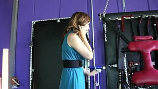 Is the blonde mistress licking the lesbian slave?